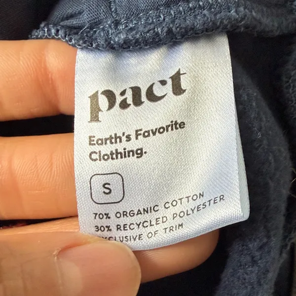 Pact Women’s Crew Neck Sweatshirt in Navy Blue Size Small with Pockets - Image 7