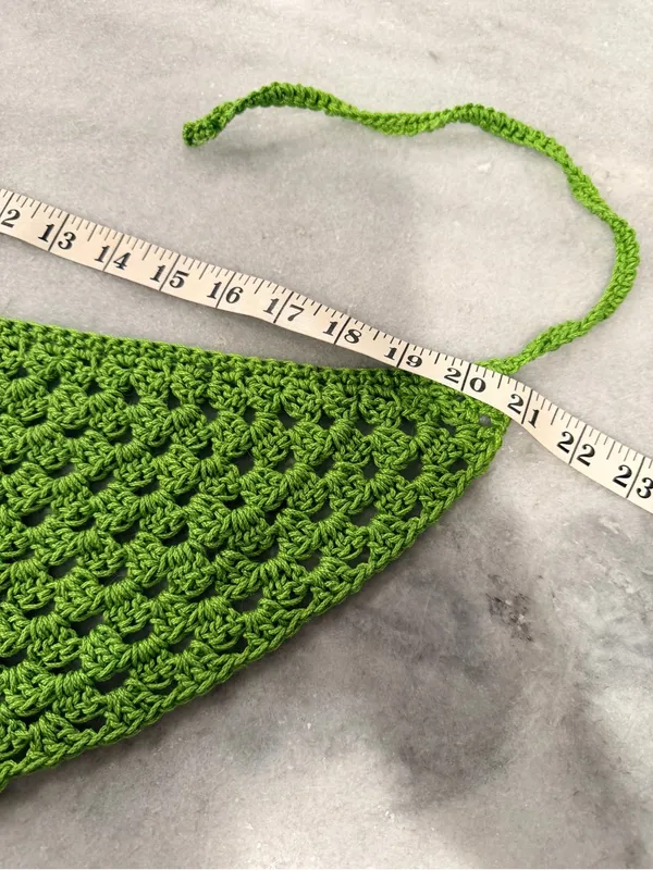 Handmade Crochet Bandana Head Scarf Cotton Boho Triangle Wrap Fest Cottagecore - Image 4