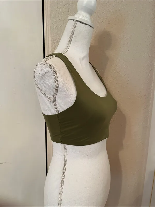 5 for $20 MIX N MATCH Olive Racerback Seamless Bralette Green Size M - Image 2