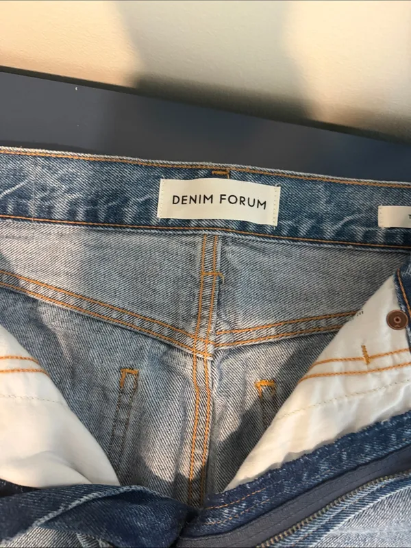 Denim Forum Light Blue Washed Denim Mini Skirt - Image 2