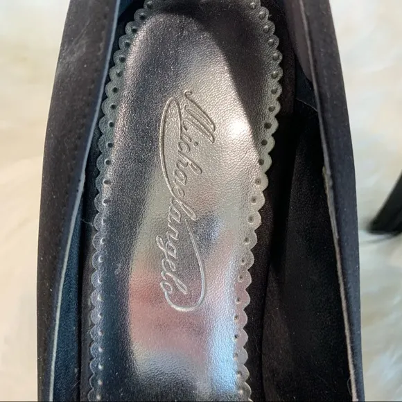 Michaelangelo size 8 m black heels pumps with sparkly accent‎ at toes peep toe - Image 4