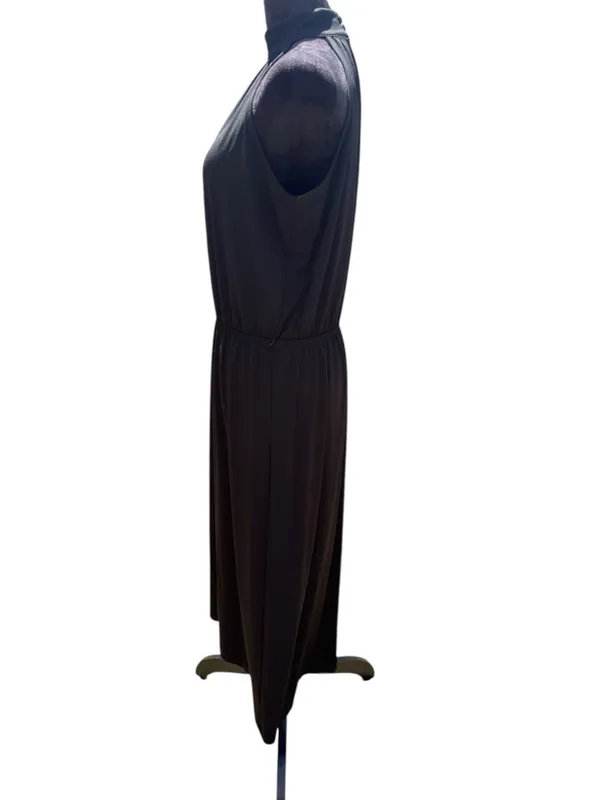 The Limited Black Keyhole High Neck‎ Midi Dress L Halter Style LBD Cocktail - Image 8