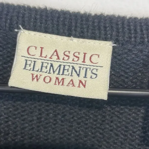 Classic Elements Woman Holiday Sweater Black Cardigan size 20-22W Vintage - Image 5