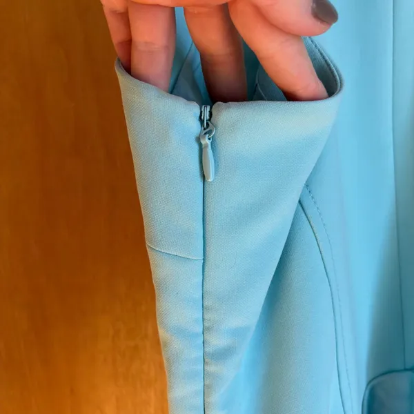 Cinq Sept Windsor Dress Aqua Blue Sleeveless‎ Tie Waist Cocktail Size 4 - Image 5
