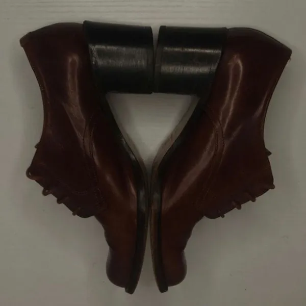 Joan & David Brown leather ankle boots sz 37.5 /7 - Image 5
