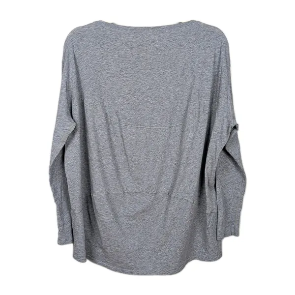 LULULEMON Back In Action Long Sleeve Heathered Light Grey Pima Cotton Women's 8 - Image 3