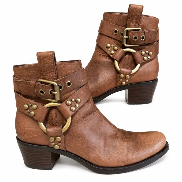 792 Cole Haan G Series Moto Harness Brown Leather Ankle Boots Women’s 7.5 Medium - Image 2