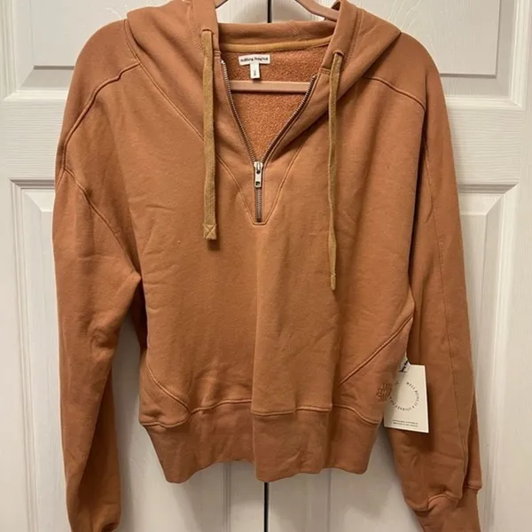 NWT well being being well small avalon‎ half zip hoodie organic cotton small - Image 2