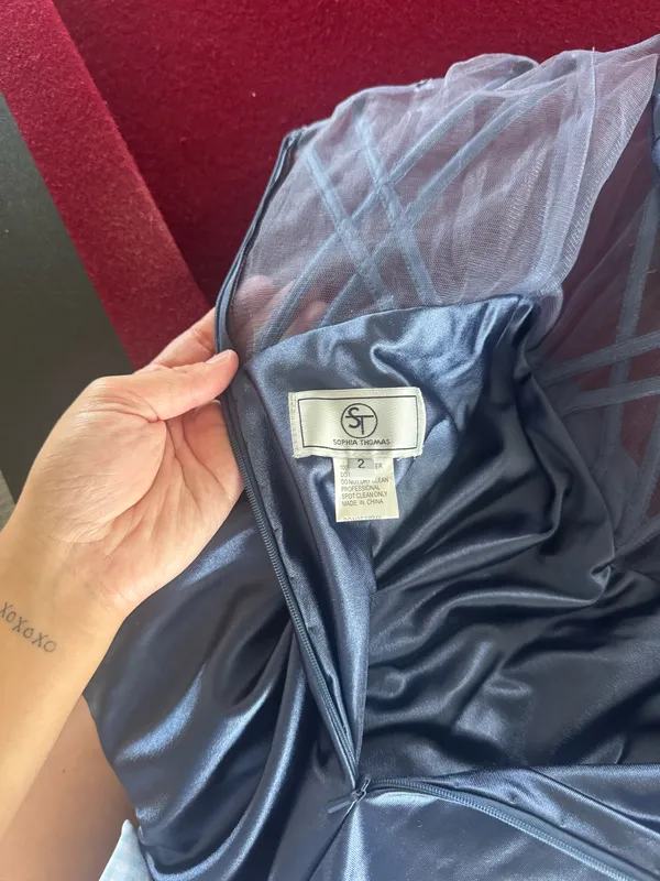 Blue corset Prom dress- Size 2- Original Price $500 - Image 2