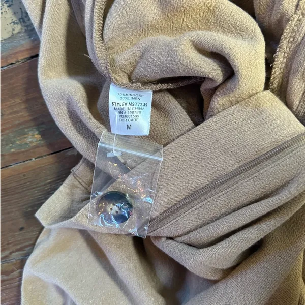 NWT Mable Linen Blend Wide Leg Trouser Style Pants ~ Size Medium 💚🍄 - Image 8