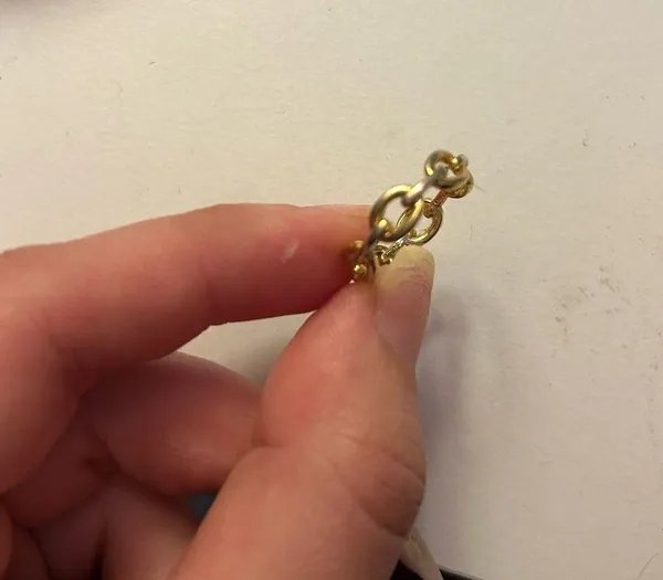 Evry Jewels Gold Chain Link Ring Size 6 - Image 3