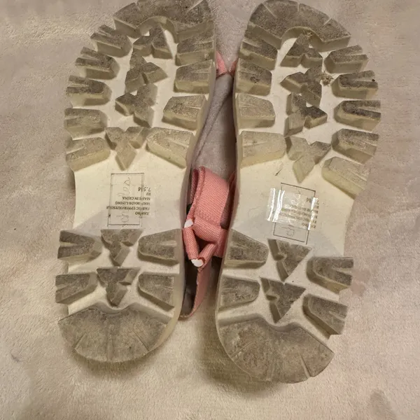 Charles David Pink Platform Chunky Sandals sz 7.5 strappy tropical beach - Image 5
