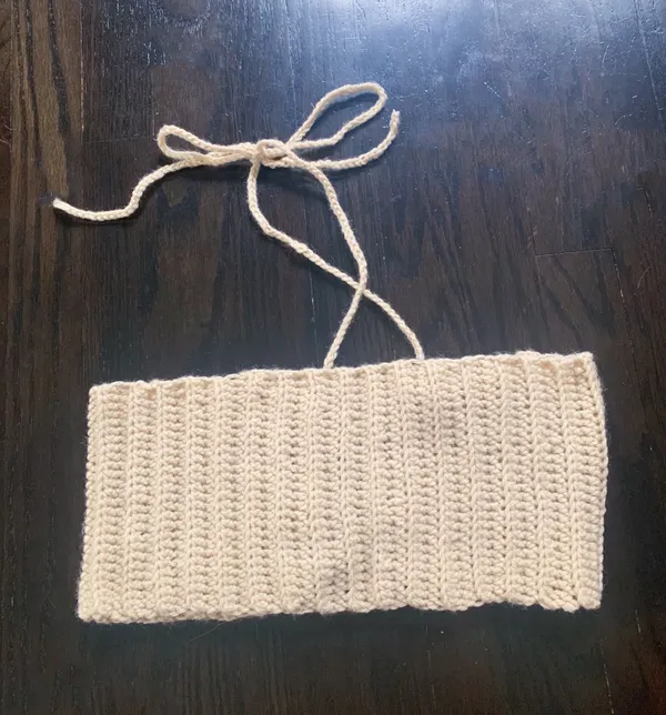 Custom Made Beige Crochet Bandeau - Image 2