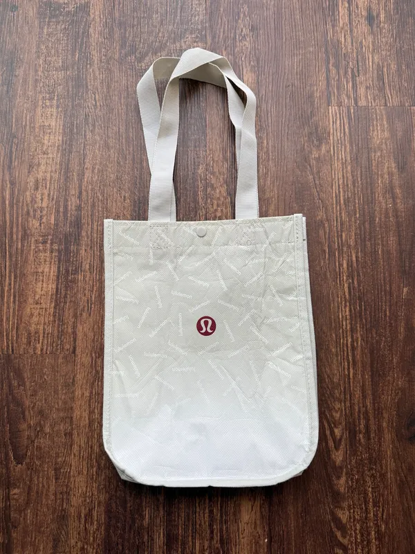 White and Gray Lululemon Small Reusable Bag - Image 2