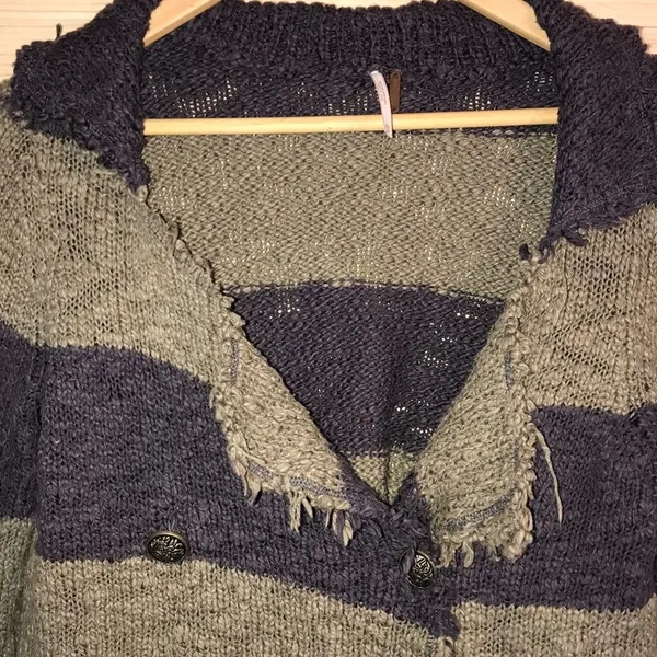 Free People Distressed Cotton Cardigan Sweater‎ - Image 4