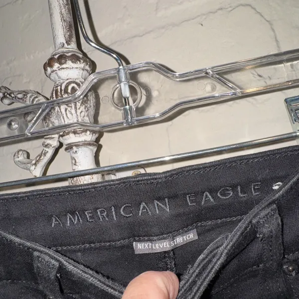 American Eagle Outfitters jeans denim Jeans Black Stretch Pockets Button Fly 2 - Image 3