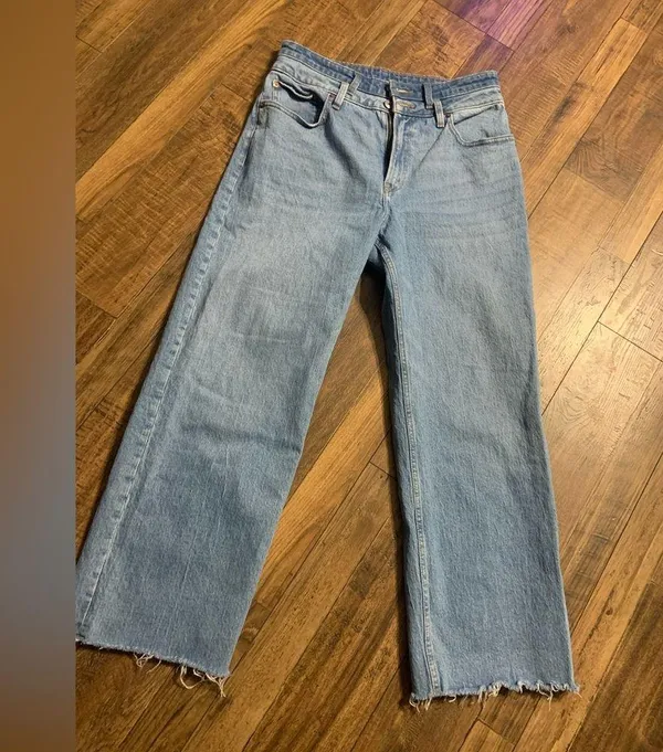 Light Blue Jeans High Rise 90s Relaxed Jean Abercrombie Double Waistband spring - Image 6