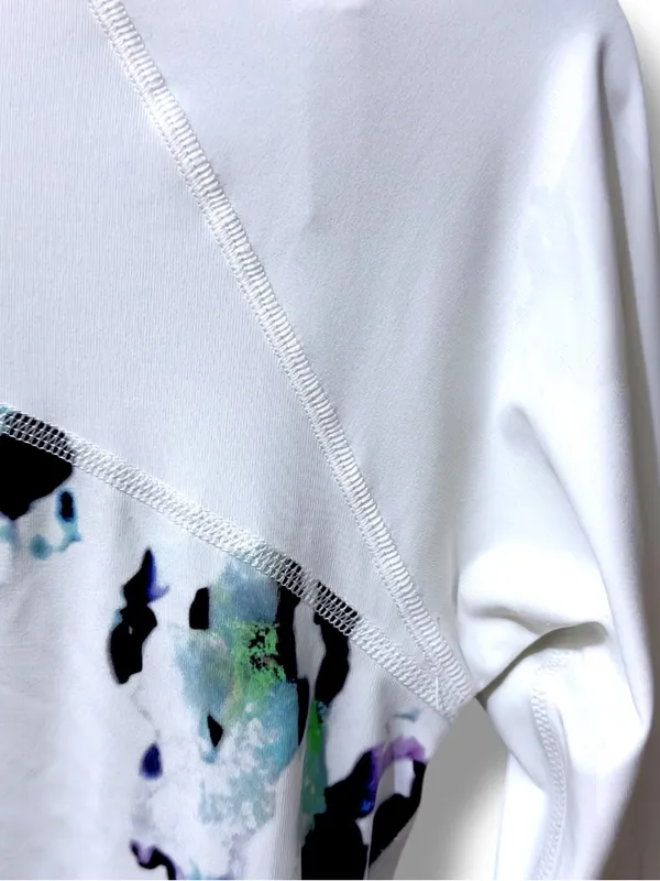 Calia | NWOT White Black Teal Abstract Print Long-Sleeve Athletic Top (size S) - Image 7