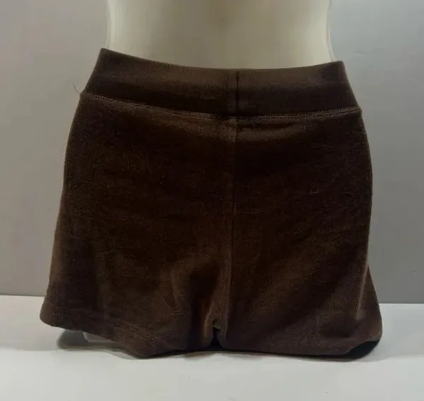 Velour Shorts Brown Size XS - Image 2