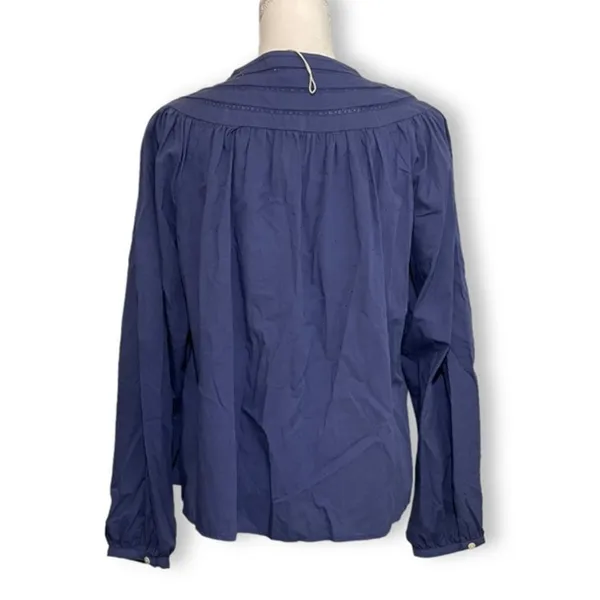 NWOT Cornflower Blue Balloon Sleeve Crochet Yoke Blouse Top New - Image 5