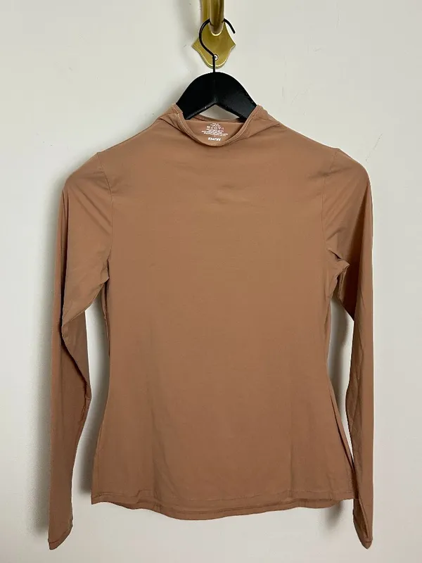 SKIMS Fits Everybody Funnel Neck Top in Sienna Size Large - Image 5