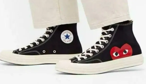 CONVERSE X Comme des Garçons PLAY High Top Chuck 70 Unisex Sneakers Women’s 7 - Image 2