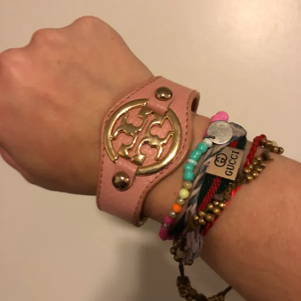 Tory Burch Vintage Y2k  Leather Style Pink Cuff - Image 9