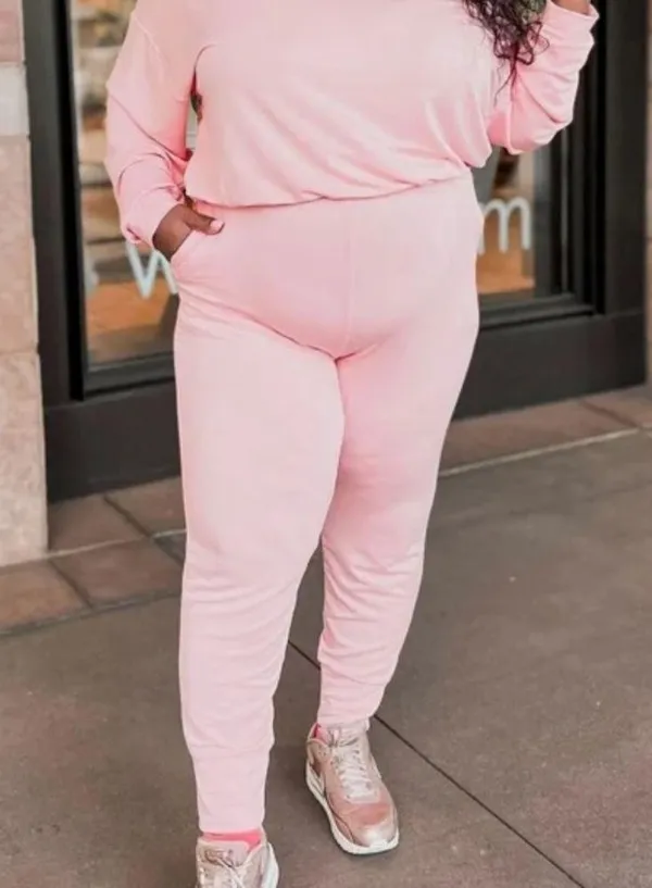 NWT Fabletics Luxe Terry Joggers- Pink Dust - Image 9
