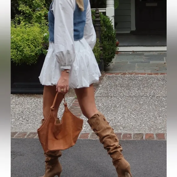 M.I.L.A. Emma Suede Bag in Brown Toffee - Image 8