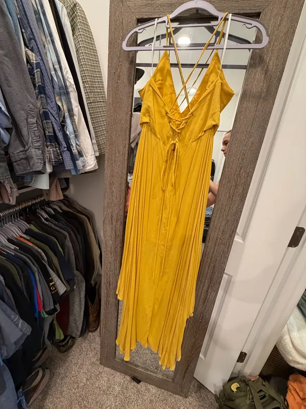 High Low Dress Yellow Size M - Image 2