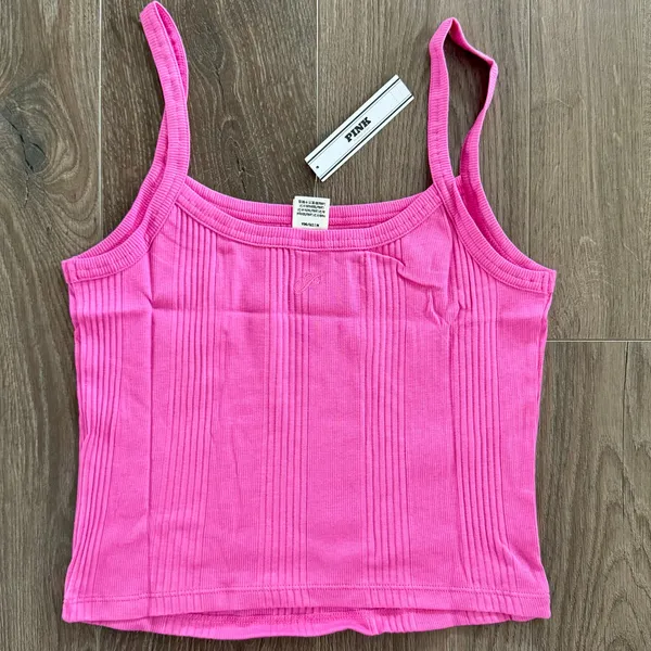 Victoria’s Secret PINK Ribbed Cami Top Cropped Medium NEW - Image 6
