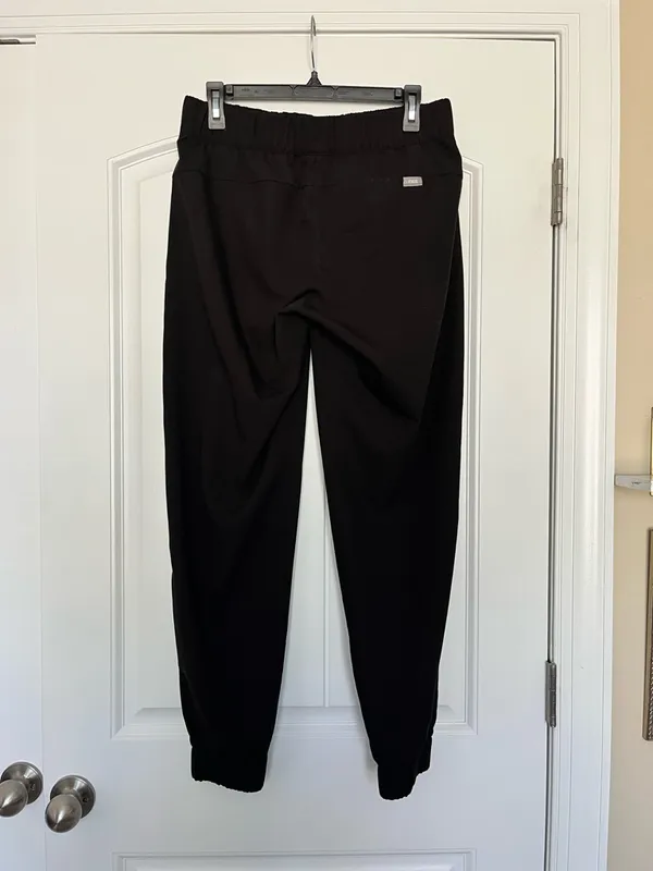Figs Women’s Black Zamora Jogger Scrub Pants with Gray Drawstring Size Small - Image 2