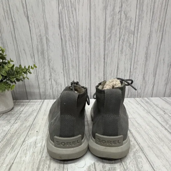 Womens Size 8 SOREL Gray Waterproof Lace-Up Faux Fur Lined Bootie EU39 UK6 - Image 4