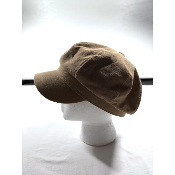Angela & William Tan Khaki Cotton Newsboy Cap Baker Boy Hat CB4132 - Image 4
