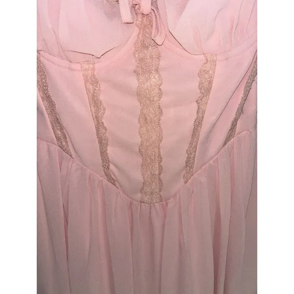 NWT Windsor Pink Such A Flirt Sweetheart Lace Trim Skater Dress Corset Small - Image 8