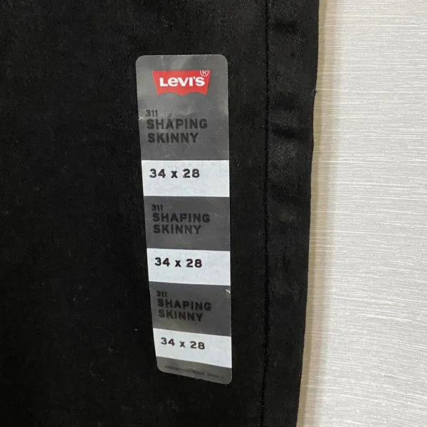 Levis 311 Shaping Skinny Jeans Womens 34x28 Black Stellar Stretch Mid Rise NEW - Image 6