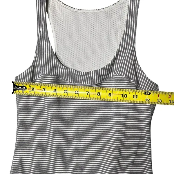 Lululemon Racerback Tank Top Womens Small Gray White Striped Athletic Yoga Gym - Image 5