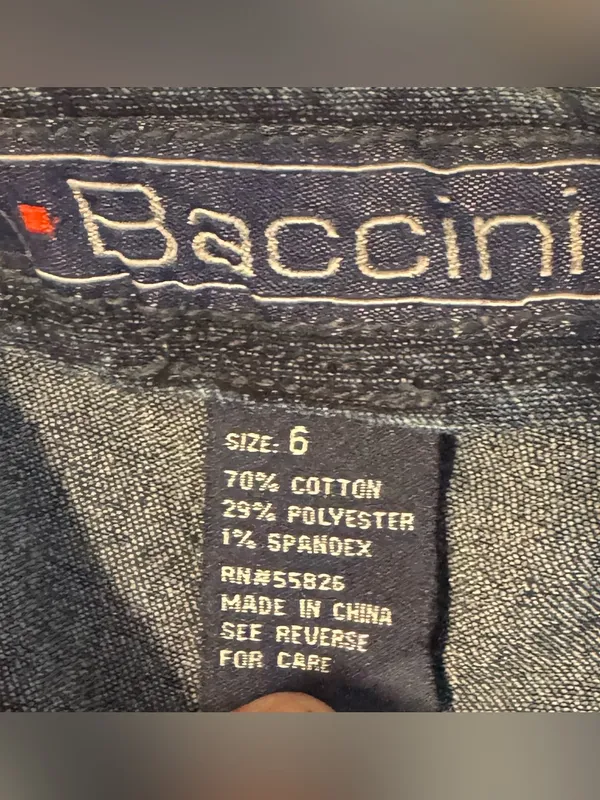 VINTAGE Y2K-era Baccini denim paneled maxi skirt size 6 - Image 4
