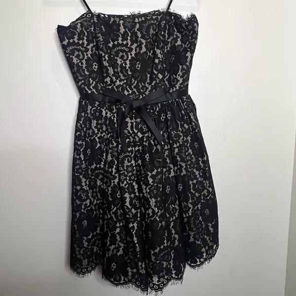 Robert Rodriguez Black‎ Strapless Lace Dress - Image 4
