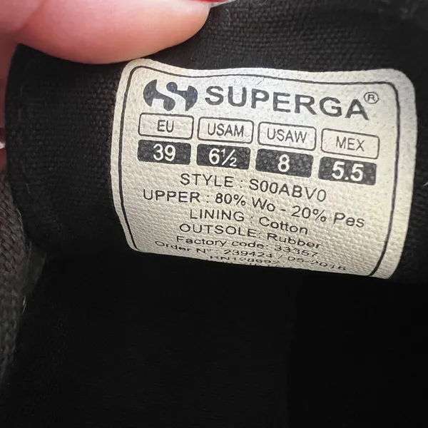 Superga Plaid Flannel Low Top Sneakers Women's Size 39 EU 8 US Grey Black‎ - Image 8