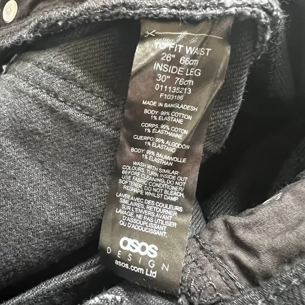 Asos Design Clean Black Slim Mom Jeans, W26L30 - Image 9