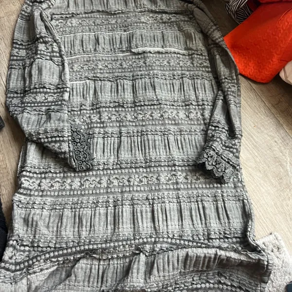 POL Elegant Dark Gray Fully Lined Lace &‎ Crochet Dress size smal - Image 9
