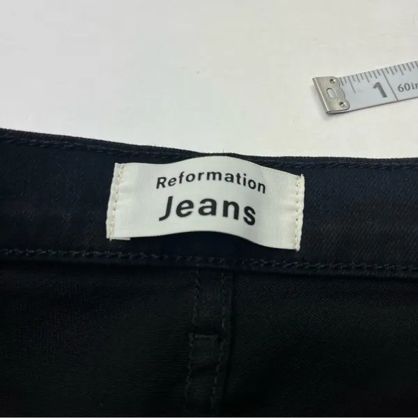 Reformation High And Skinny Jean Faded Black Destroyed Denim Womens Size‎ 27 NEW - Image 2