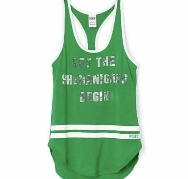 Victorias Secret PINK Bling St Patrick's Day Tank Top - Image 2