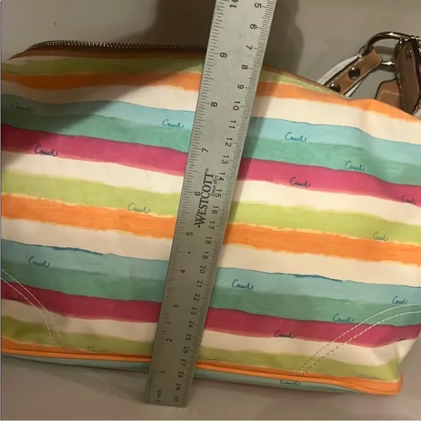 Coach Hampton vintage Colorful Striped Shoulder Bag with hand tag - Image 7