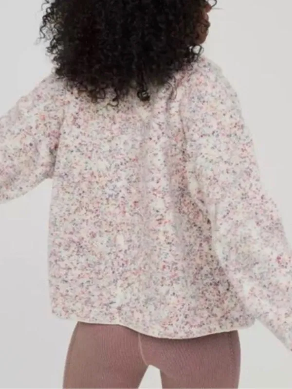 OFFLINE by Aerie Multicolor Speckled Sherpa Snap-Front Fleece Jacket, XS - Image 2