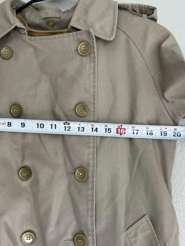 vintage Sears Fashions double button trench coat in beige 1970’s Women’s Sz L - Image 5