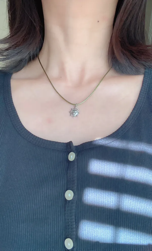 stainless steel sun boho retro vintage style necklace☀️ - Image 3