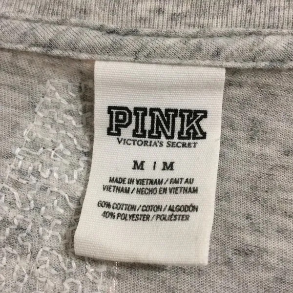 PINK Victoria's Secret V-Neck Long Sleeve Bling Tee - Image 3