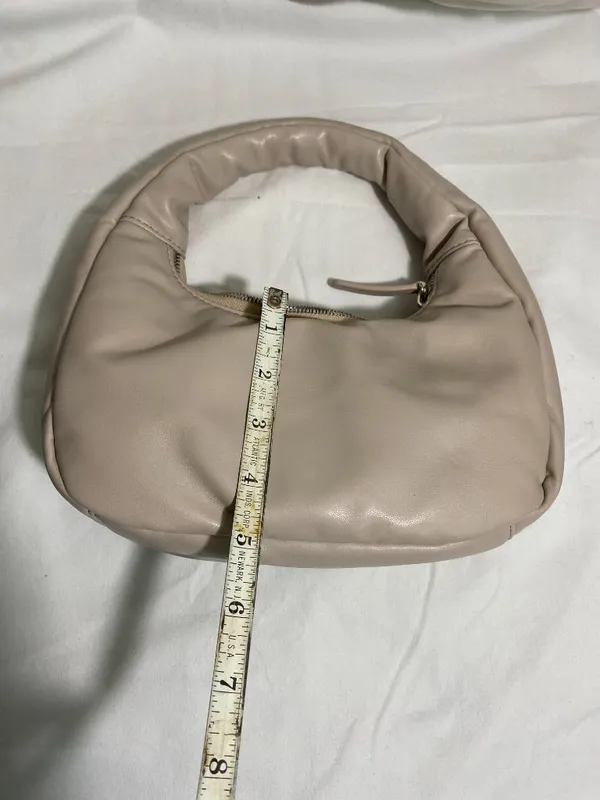 Oak + Fort Beige Faux Leather Mini Hobo Shoulder Bag Slouchy Crescent Purse - Image 9
